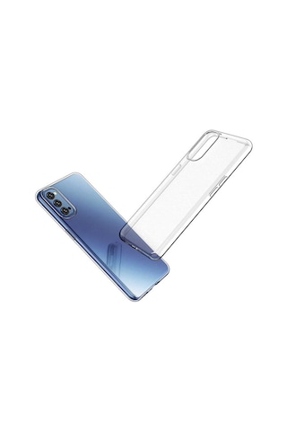 Ekılıf - Oppo Reno 4 Uyumlu Kılıf Şeffaf Soft Slim Fitt Süper Silikon Kapak - Şeffaf