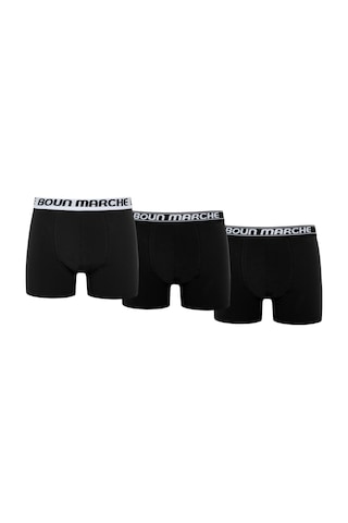 Boun Marche Erkek Boxer Likralı Premıum 3'lü Kutu Jack Beyaz - Siyah Çizgili3