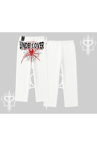 Beyaz Baggy Eşofman Altı Spider Undercover Beyaz
