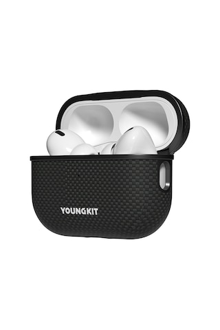 Airpods Pro 2.nesil Kılıf Magsafe Uyumlu Aramid Fiber Youngkit 1500d Kevlar Extreme Wing Seri Siyah