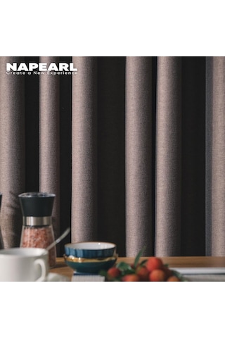 Mavi 1 Adet Napearl 70% Karartma Perdesi Düz Renk Modern Tasarım Yatak Odası Halka Tipi Pencere Perdesi Oturma Odası Ev Dekor İçin W100cm X L130cm Mavi