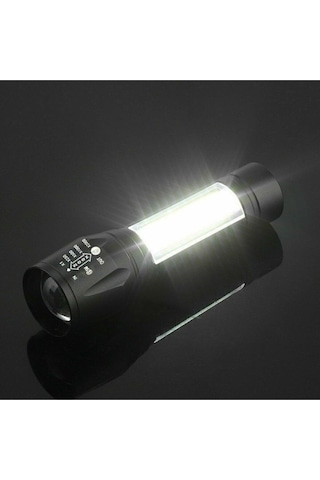 Taktikal Led Usb Şarjlı Ultra Güçlü Mini Boy El Feneri Siyah
