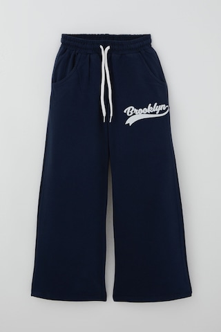 Breeze Kız Çocuk Pantolonlu Takım Brooklyn Yazı Baskılı Bağcıklı 8-14 Yaş, Lacivert
