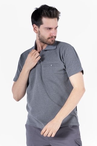 T-shirt %100 Pamuk Polo Yaka Fleto Cepli %100 Pamuk Füme Melanj