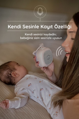 Plus 33 Sesli Ağlama Sensörlü Beyaz Gürültü Cihazı Bebek Uyku Arkadaşı Ayıcık Pembe