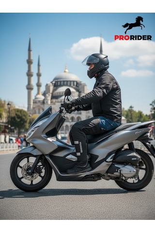 Prorider Motorcu Dizlik Yağmur Ve Rüzgar Geçirmez Reflektörlü Termal Koruma Suya Dayanıklı Motosiklet Dizlik Siyah