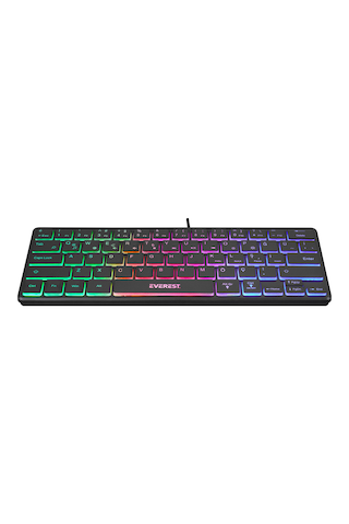 Everest KB-73M MINICO USB Rainbow Aydınlatmalı Mini Q Klavye