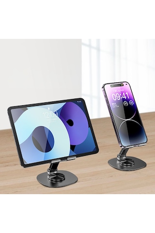 Go Des Gd-hd373 Ayarlanabilir Katlanabilir 360 Derece Dönebilen Telefon Ve Tablet Standı Siyah Siyah