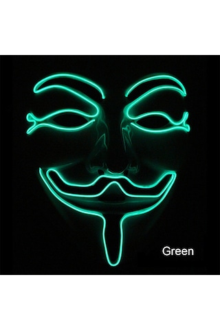 Wezone "led Işık Maskesi - 4 Modlu, 10 Renk Seçenekli, Parti Ve Kostüm Aksesuarı" Yeşil