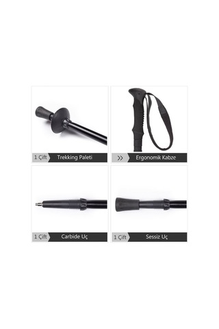 Evolite Compact Micro Quick-lock Trekking Batonu Turuncu