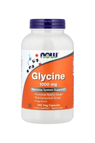 Now Foods Glycine Nervous Dna System Support 1,000 Mg 250 Veg Capsules