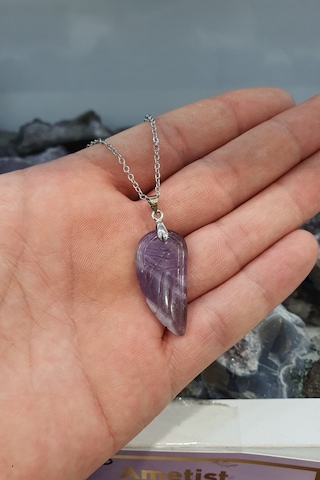 Ametist Doğal Taş Kolye Pozitif , Güç , Yaşam si Aa Kalite % 100 Doğal Taş Pembe