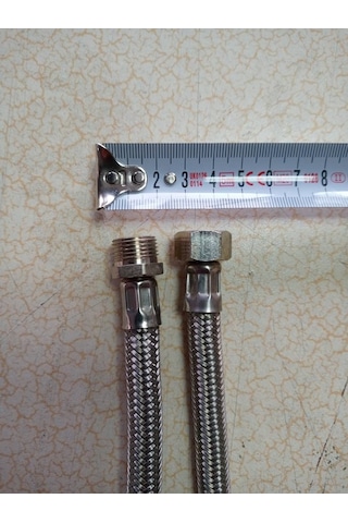 Ezk 2 Adet 50 Cm 3/8*3/8 Nipelli Çelik Örgülü Flex Bağlantı Hortumları