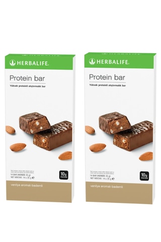 2 Paket Protein Bar Vanilya Aromalı Bademli 14'lü 35gr