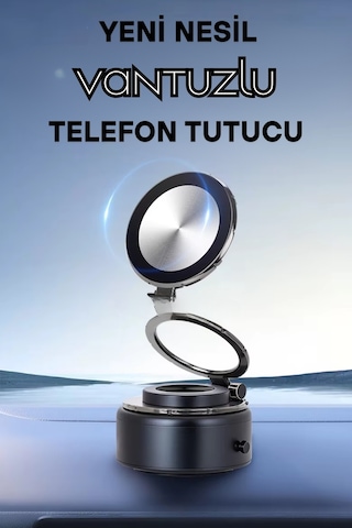 Wearfitpro Magsafe Özellikli Güçlü Mıknatıslı Vantuz Telefon Tutucu Ev Araç Her Zemine Uygun Telefon Tutucu Gri
