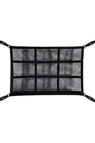 Shineyee "2 Katlı Araç Tavanı Depolama Filesi - 9 Bölmeli Güçlendirilmiş Siyah Model 80x54cm "