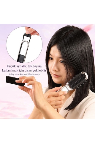 Mini Katlanabilir Aynalı Tarak Saç Fırçası Pratik Taşınabilir Her Saça Uygun Aynası Çıkabilen Belirtilmemiş