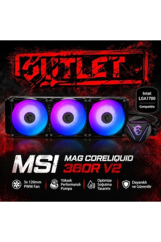 Msı Mag Corelıquıd 360r V2 3x120mm Argb Fanlı Sıvı Soğutma Sistemi