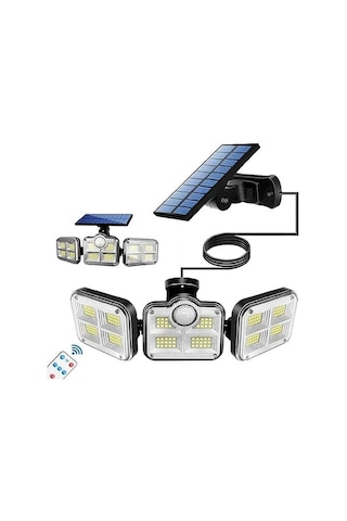 Güneş Enerjili 122 Ledli Hareket Sensörlü Bahçe Aydınlatma Sokak Lambası Solar Diğer