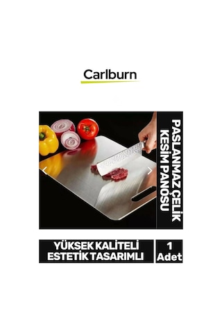 Yüksek Kaliteli Estetik Tasarımlı Dayanıklı Kaymaz Yüzey Paslanmaz Çelik Sebze Meyve Et Kesim Panosu Çok Renkli