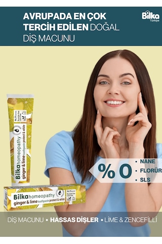 Bilka Homeopathy Florürsüz Ginger & Lime Diş Macunu 75 ML