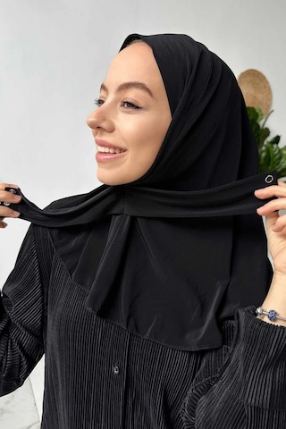 Kahijab Çıtçıtlı Bone - Siyah - Standart Siyah
