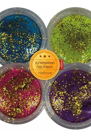 Slime Simli 4 Renk Kaliteli Fosforlu Ele Yapışmayan Pofuduk Yumuşacık Slime