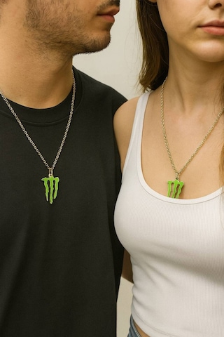 Yeşil Monster Logo Unisex Kolye k Ve Modern Tasarım Çok renkli