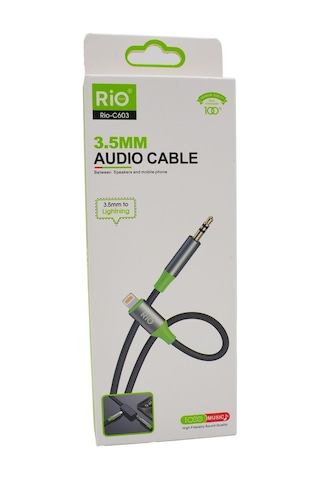 Rio 3,5mm Aux To Lightning Kulaklık/mikrofon iPhone Uyumlu Telefonları Arası Ara Kablo