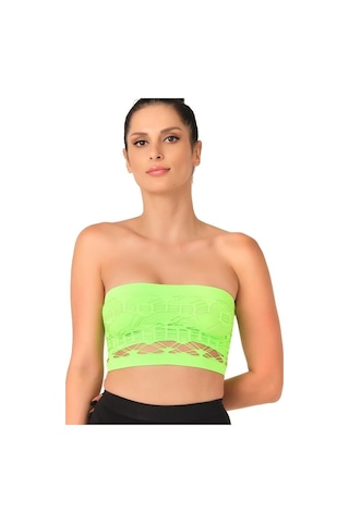 Kom Emay 4050 Double Örgü Straplez Korse Yeşil 001