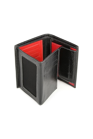 Bay Pablo V90 Siyah-Kırmızı Hakiki Deri Erkek Cüzdan Kırmızı