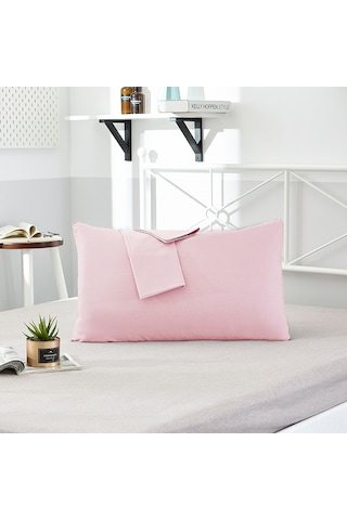 Suofeng Ev Otel Kullanıma Uygun 40 No 13372 Saf Renkli Yastık Kılıfı Tek Kişilik 2'li Paket Pembe 48x74 Diğer