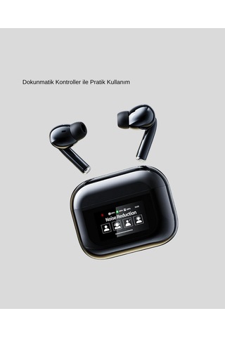 Zenvia Aktif Gürültü Engelleme Anc Kablosuz Bluetooth Kulaklık Dijital Ekranlı, Dokunmatik Ve Uzun Pil Ömür