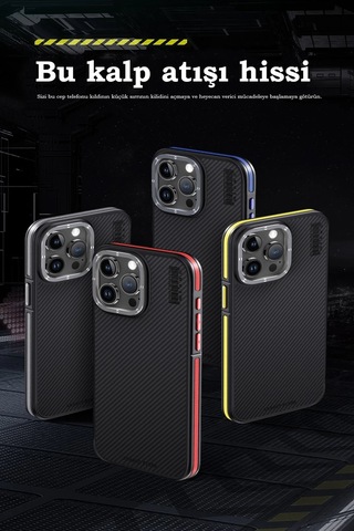Cosmotex Joko İphone 15 Pro Kılıf Aramid 600d Kevlar Karbon Fiber Magsafe Kapak - Gri