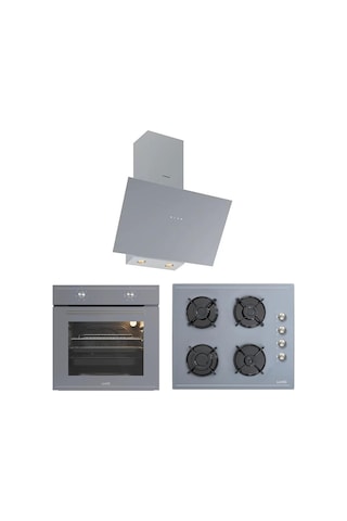 Silverline Luno L501S04 - L63S01 - 3481Gri Ankastre Set