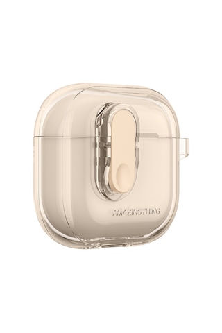 Apple Uyumlu AirPods 4 Kılıf Amazingthing Magnetik Kilit Tasarımlı Minimal Serisi Kılıf Desert Titanyum