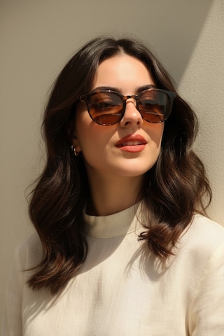 Vintage Yuvarlak Tortoise Güneş Gözlüğü Unisex Retro Tasarım Uv400 Koruma Açık Kahverengi