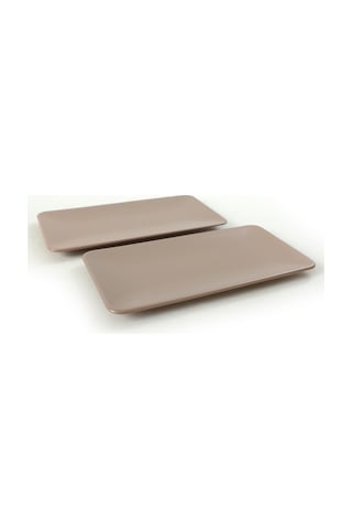 Keramika Mat Toprak Taupe Siera Kayık Tabak 33 Cm 2 Adet 977