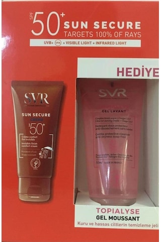 Svr Sun Secure Creme Güneş Kremi Spf 50+ 50 ML + Topialyse Temizleme Jeli 50 ML