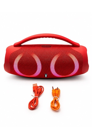 Booms Box3 Rbg Hoparlör Süper Bass Bluetooth Fm Radyo Udb Aux Tf Kart Desteği Renkli Led Işıklı 2 Hoparlörlü 5.3 Bluetooth Su Dayanıklı Taşınabilir