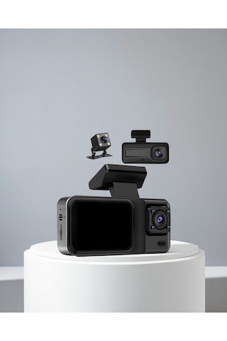3 Kameralı Araç İçi Kayıt Cihazı Full Hd Wi-fi Gece Görüşlü