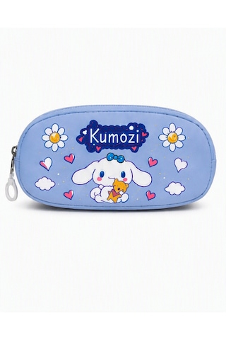 Cinnamoroll Baskılı Aksesuarlı Cüzdanlı Okul Çantası Ve Kalemlik Seti Mavi