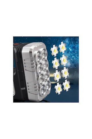 Solar Panelli Ledli Mini El Feneri Işıldak Wt614 Kamp Lambası Siyah