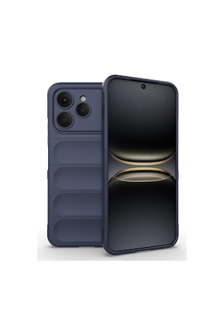 Rba Aksesuar Tecno Spark 40 Kılıf Esnek Tpu Oyuklu Arka Yüzey Tasarımlı Rba Etnik Silikon Kapak - Koyu Yeşil Yeşil