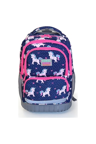Coral High Kids Unicorn Desenli, Lacivert Renkli, İki Kademeli Çekçekli, Sırt Ve Okul Çantası 24023