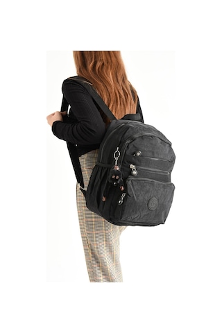 Ultra Hafif Orta Boy Sırt Çantası Çok Cepli Unisex Siyah Model: 571-4b - Siyah