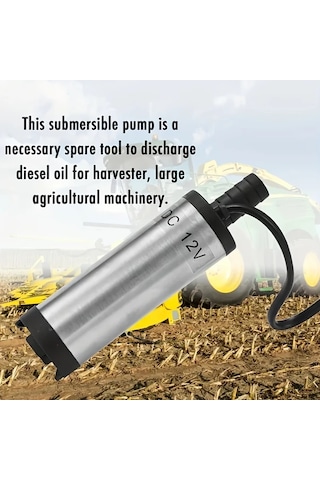 Honeybeeshop Simli Gri 12v Dc Dalgic Pompa Dizel Su Yag Transferi Icin Filtreli Paslanmaz Celik Govde