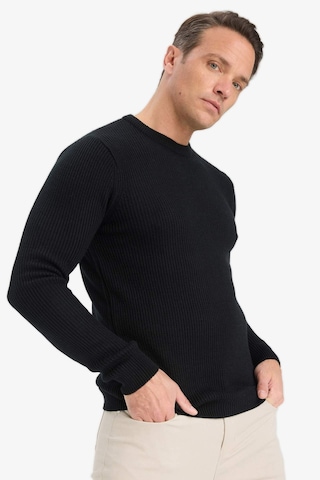 Defacto Standart Fit Normal Kesim Bisiklet Yaka Dokulu Triko Kazak C8814ax25wnbk27 Siyah