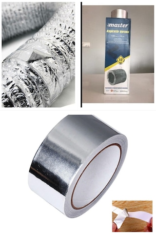 10 Metre Esnek Bükülebilir Davlumbaz Aspiratör Boru + Folyo Bant