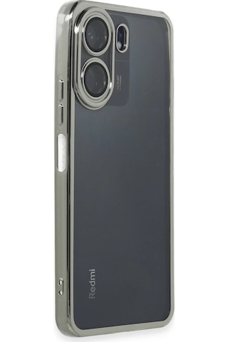 Xiaomi Redmi 13c Kılıf Razer Lensli Silikon - Gümüş